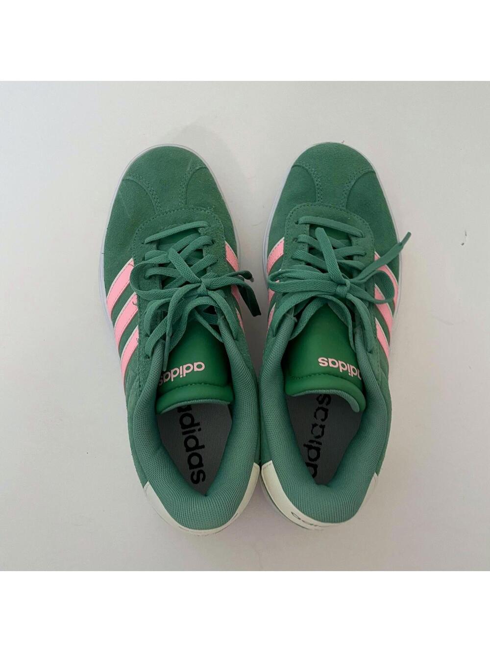 Adidas VL Court Bold Women's Platform Sneakers - Green/Pink - Size 8 - Picture 6 of 8